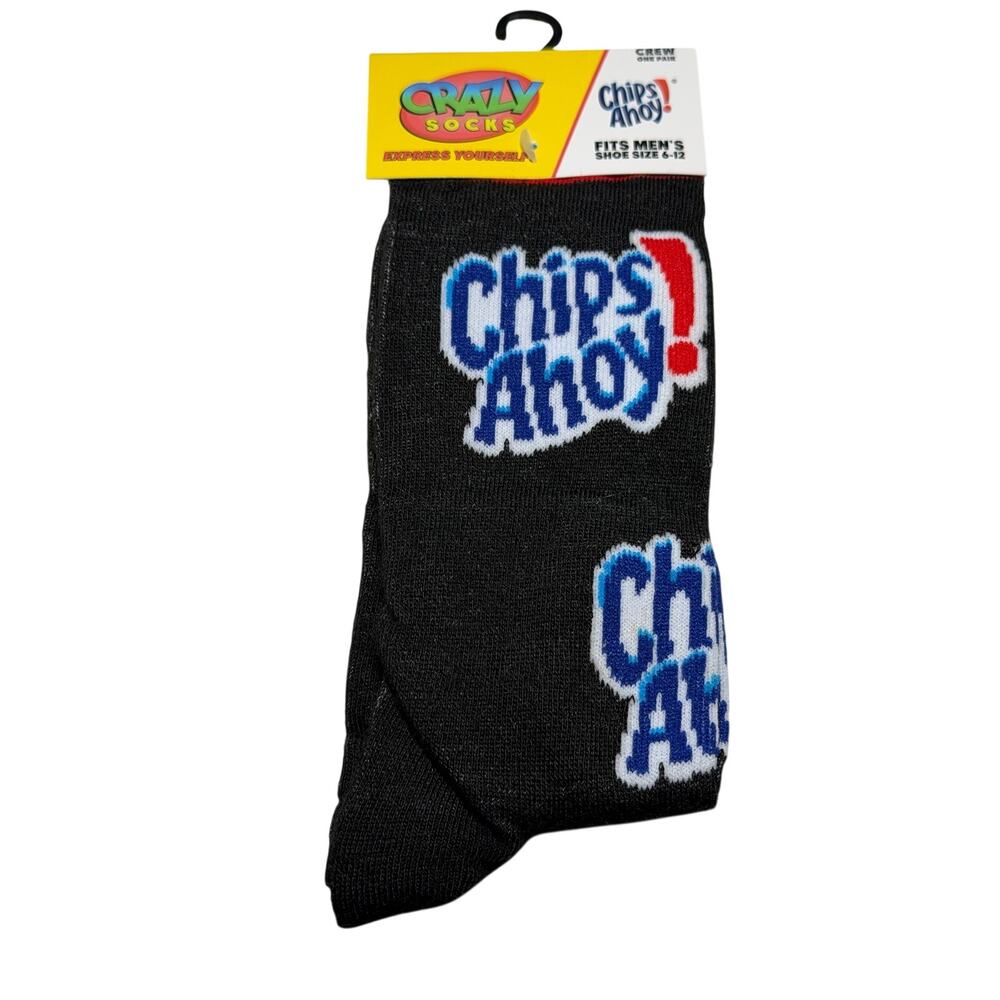 Crazy Socks Chips Ahoy! Men’s Crew Socks Shoe Size 6-12, New!